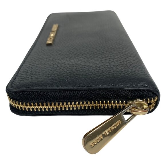 MICHAEL KORS Jet Set Travel Continental Large Black Pebbled Leather Wallet NICE! - Picture 3 of 9